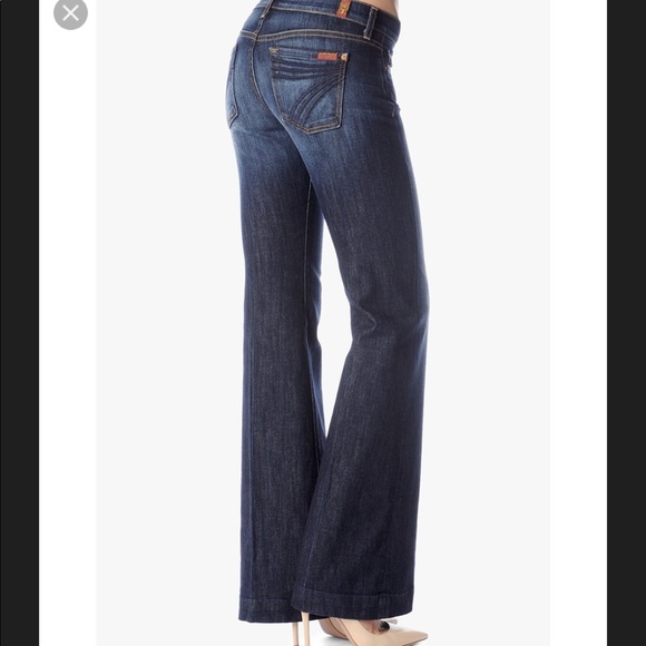 7 For All Mankind Denim - 7 for all mankind dojo wide leg trouser jeans sz27